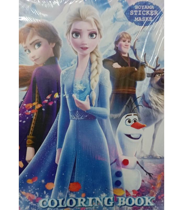 Frozen Boyama Kitabı Sticker Maske 3 ü 1 Arada 16 Sayfa